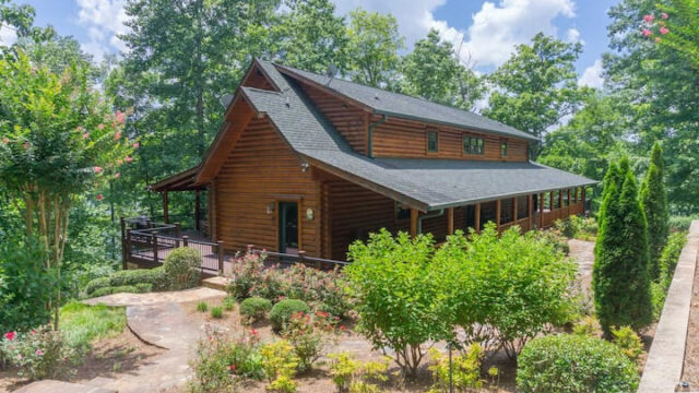 Lake Lanier Western Style Log Home