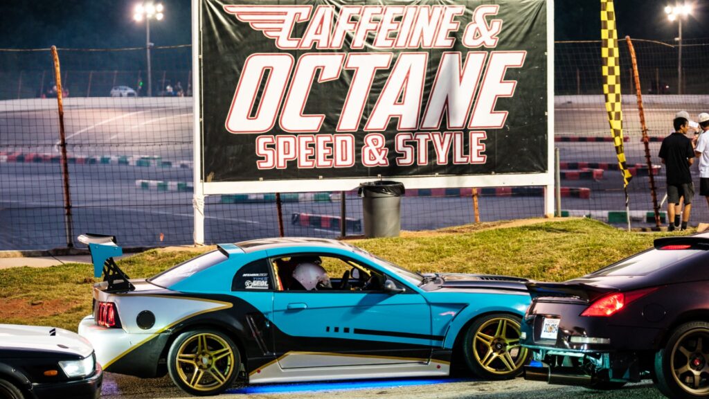 caffeine and octane lanier raceway blue car